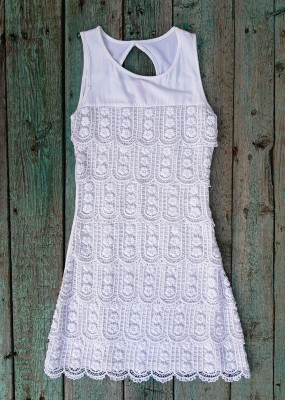 Платье Miso р. XS - S белое платье с прошвой