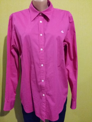 Рубашка Ralph Lauren оригинал XL ​оригинальная рубашка  Ralph Lauren ярко розового цвета с логотипом, размер XL