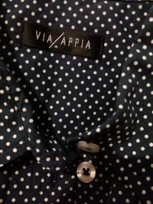 Рубашка Via/Appia р. 52 Рубашка женская
в мелкий горошек, тонкий стрейч хлопок

