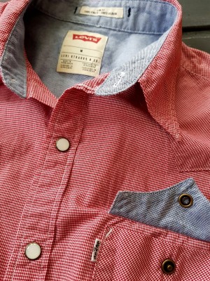 Рубашка Levi&#039;s р. M красная рубашка в мелкую клеточку