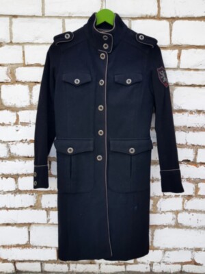 Пальто бушлат H&amp;M р. S  Стильное шерстяное пальто H&M 
черного цвета 