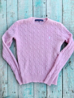 Свитер Ralph Lauren р. M оригинальный свитер  Ralph Lauren розового цвета с белым логотипом